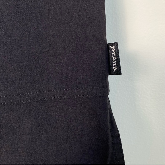 prAna Bliss Wide Leg Black Capri Pants Split Hem Drawstring  Small Nylon Outdoor - Picture 5 of 13